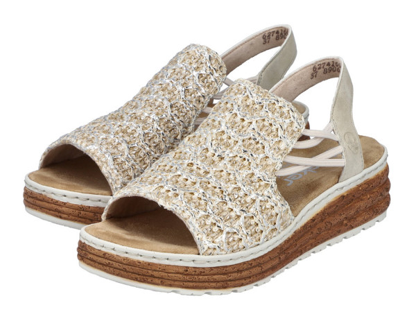 Rieker Damen Sandale beige-silber