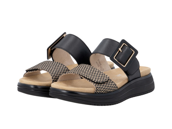 Remonte Damen Pantolette schwarz-natur