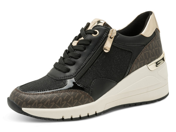 Marco Tozzi Damen Sneaker black/comib Wedge