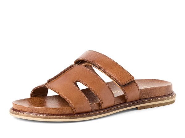 Marco Tozzi Damen Pantolette cognac/Klett