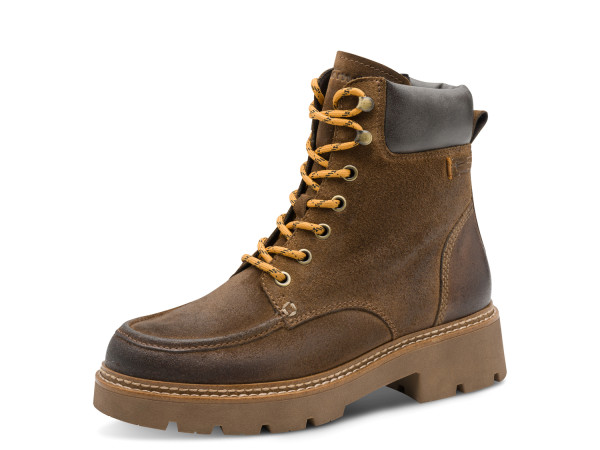 Tamaris Damen Schnürstiefelette camel/Warmfutter