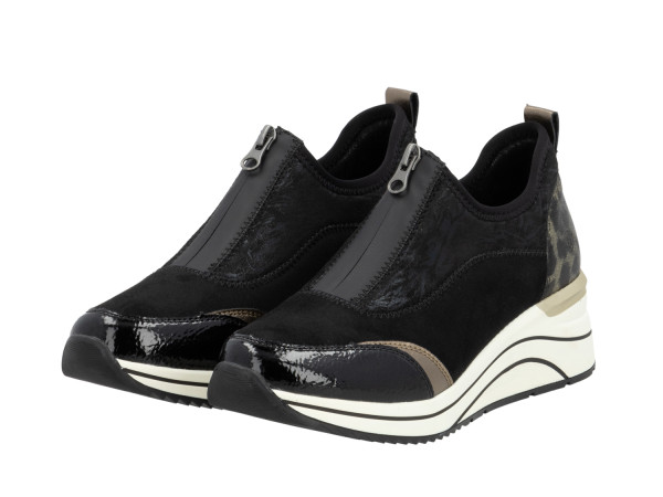 Remonte Damen Schlüpfschuh schwarz/leo FrontRV