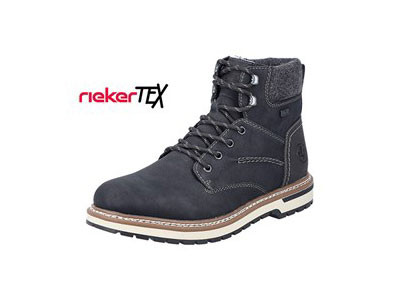 Rieker Herren Schnürstiefel schwarz TEX